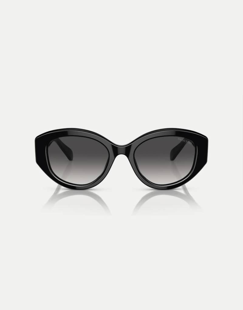 Swarovski - Sk6005 - Unregelmäßig geformte Sonnenbrille in Schwarz mit grauen Gläsern von Swarovski