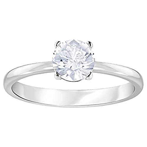 Swarovski Attract Ring, Rund, Weiss, Rhodiniert von Swarovski