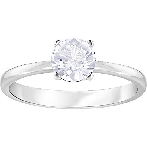Swarovski Attract Ring, Rund, Weiss, Rhodiniert von Swarovski
