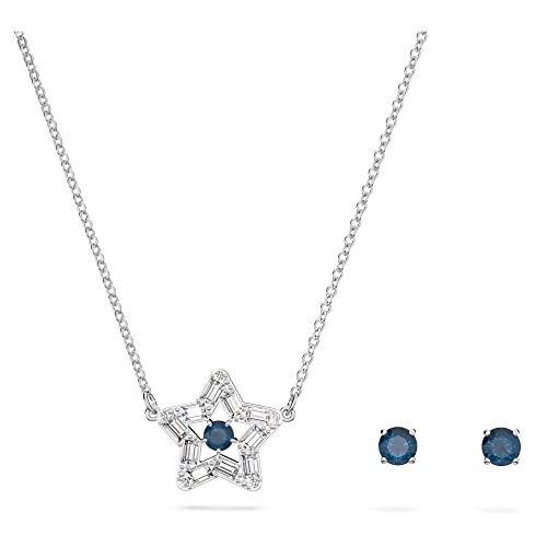 Swarovski Sparkling Stella Set, Rhodinierte Halskette und Ohrringe mit Strahlenden Swarovski Kristallen von Swarovski