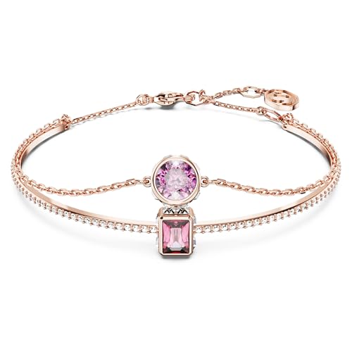 Swarovski Stilla Armreif, Rosé Vergoldetes Damenarmband mit Filigraner Kette und Strahlenden Swarovski Kristallen von Swarovski