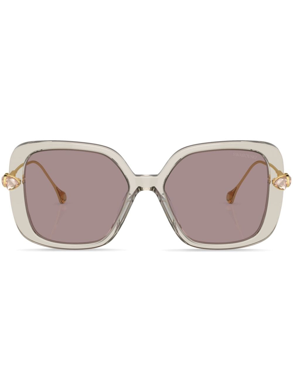 Swarovski Verzierte Oversized-Sonnenbrille - Braun von Swarovski