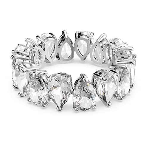 Swarovski Vittore Ring, Swarovski Zirkonia im Tropfenschliff, Weiß, Rhodiniert von Swarovski