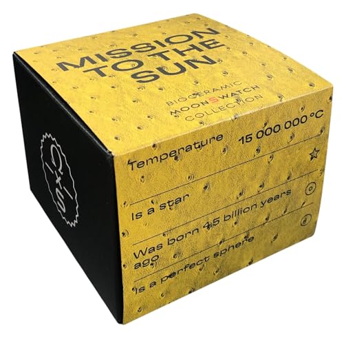 Swatch Armbanduhr Moonswatch Omega x Mission to The Sun Straußleder, gelb von Swatch