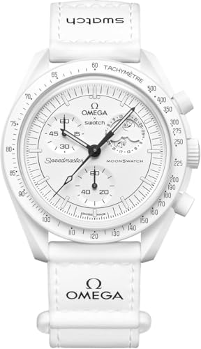 Swatch Armbanduhr Moonswatch Omega x Mission to the Moonphase Snoopy, Weiß von Swatch