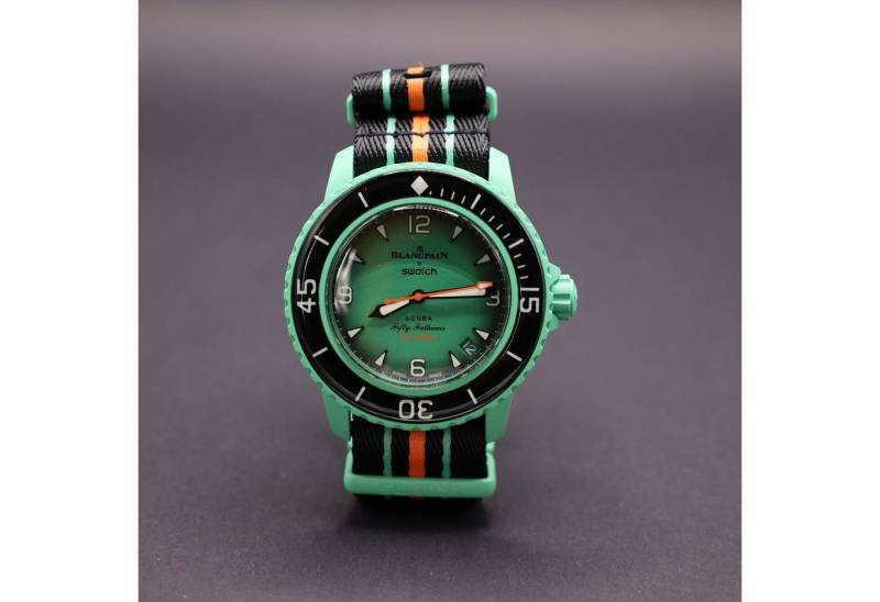 Swatch Automatikuhr Swatch X Blancpain Indian Ocean Automatikuhr Bioceramic Scuba von Swatch