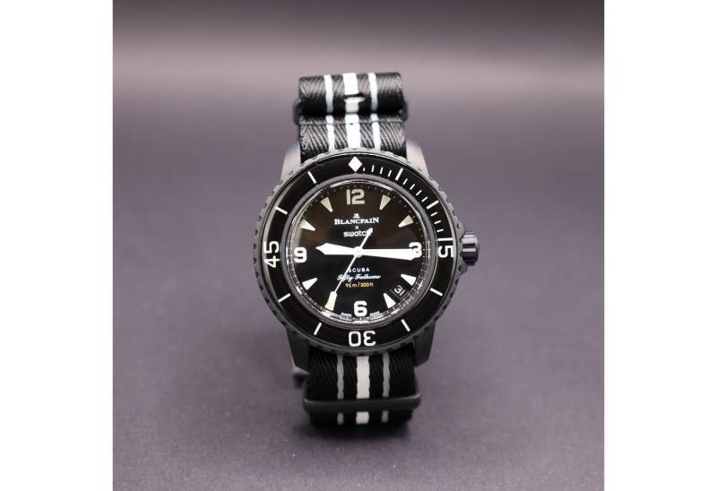 Swatch Automatikuhr Swatch x Blancpain Ocean of Storms Bioceramic Scuba Fifty Fathoms von Swatch