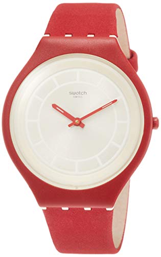 Swatch Damen Analog Quarz Uhr mit Leder Armband SVUR100 von Swatch