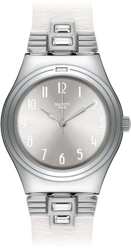 Swatch Damen Analog Quarz Uhr mit Leder Armband YLS177 von Swatch