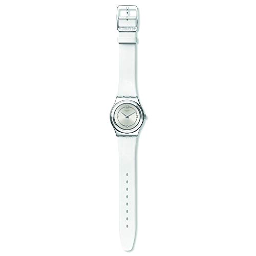 Swatch Damen Analog Schweizer Quarz Uhr mit Echtes Leder Armband YLS213 von Swatch