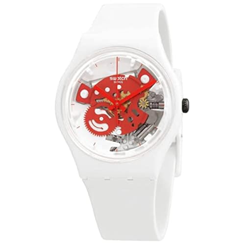 Swatch Gent SO31W104 Time to Red Bioceramic, lackiert, klein, Gurt von Swatch