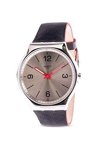 Swatch Herren Analog Schweizer Quarz Uhr mit Echtes Leder Armband SS07S104 von Swatch