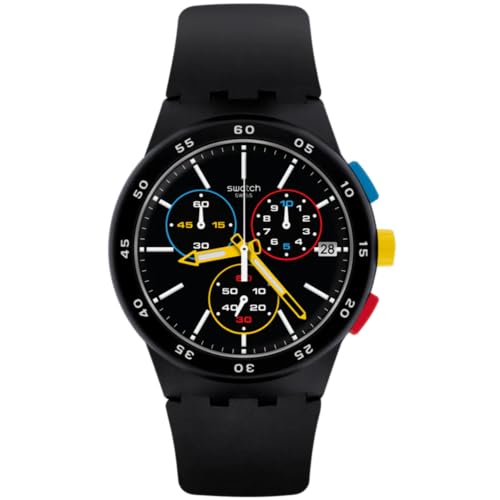 Swatch Herren Chronograph Quarz Uhr mit Silikon Armband SUSB416 von Swatch