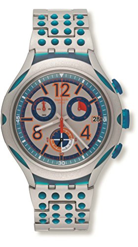 Swatch Herren Chronograph Quarz Uhr mit Verschiedene Materialien Armband YYS4007AG von Swatch