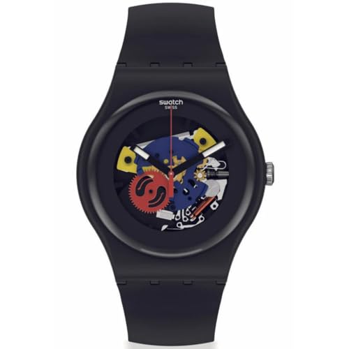 Swatch New Gent Bio SO29B107 Black LACQUERED AGAIN, Schwarz , Gurt von Swatch