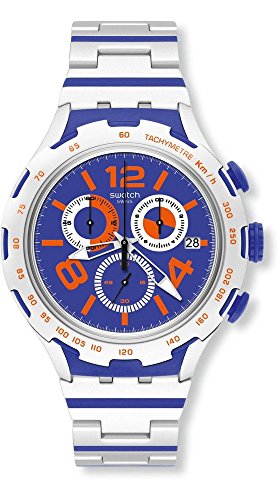 Swatch Quarzuhr Unisex Chemical Blue 45 mm von Swatch