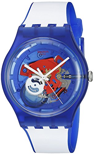 Swatch Unisex Analog Quarz Uhr mit Silikon Armband SUON112 von Swatch