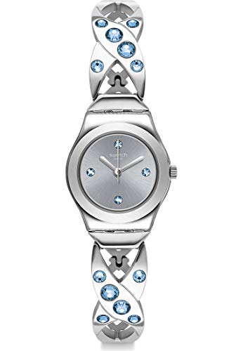 Swatch Unisex Analoger Quarz Uhr mit Edelstahl Armband YSS332G von Swatch