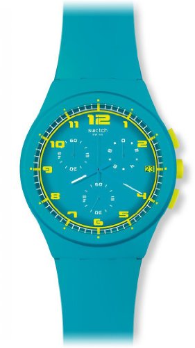 Swatch Unisex-Armbanduhr Chrono Plastic Acid Drop Chronograph Silikon SUSL400 von Swatch