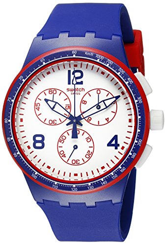 Swatch Unisex Chronograph Quarz Uhr mit Silikon Armband SUSZ100 von Swatch