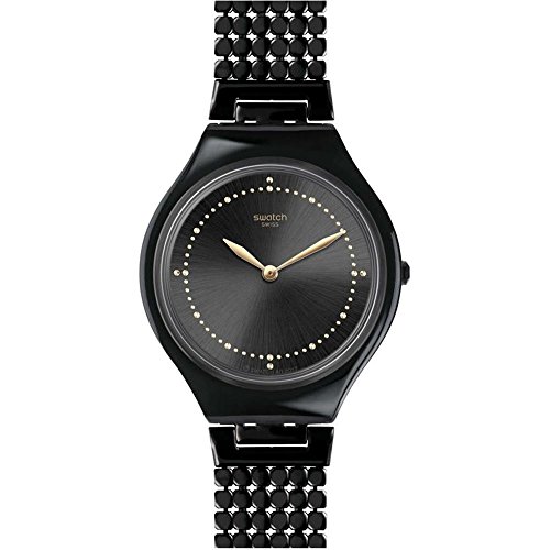 Swatch Unisex Erwachsene Analog Quarz Uhr mit Edelstahl Armband SVOB103GB von Swatch
