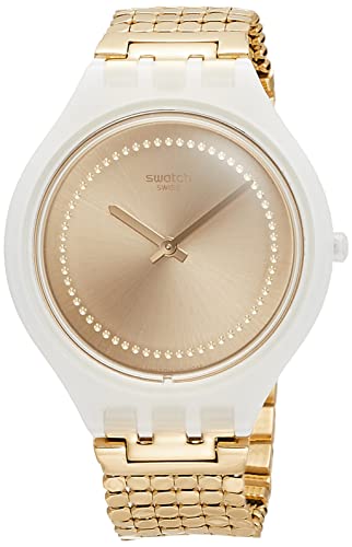 Swatch Unisex Erwachsene Analog Quarz Uhr mit Edelstahl Armband SVOW104GB von Swatch