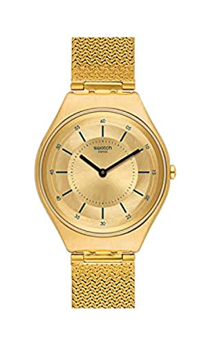 Swatch Unisex Erwachsene Analog Quarz Uhr mit Edelstahl Armband SYXG102M von Swatch