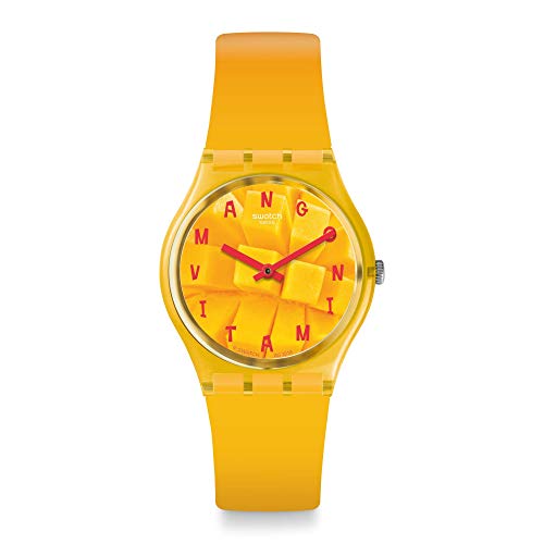 Swatch Unisex Erwachsene Analog Quarz Uhr mit Silikon Armband GO119 von Swatch