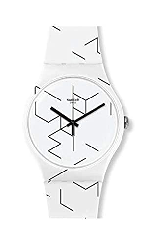 Swatch Unisex Erwachsene Analog Quarz Uhr mit Silikon Armband SUOW164 von Swatch