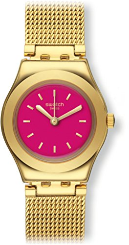 Swatch Damen Analog Quarz Uhr mit Metall Armband YSG142M von Swatch