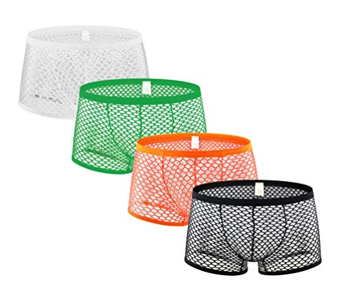 Swbreety Herren Netz-Boxershorts, durchsichtig, Dessous, Booty-Shorts - - Large von Swbreety