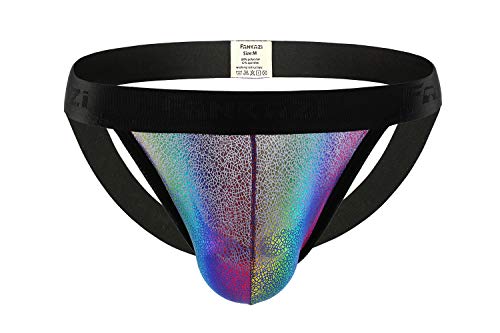 Swbreety Herren Stretch Jock Strap Athletic Supporters Sexy Rainbow Unterwäsche - mehrfarbig - Medium Swbreety Herren Stretch Jock Strap Athletic Supporters Sexy Rainbow Unterwäsche - mehrfarbig - Medium von Swbreety
