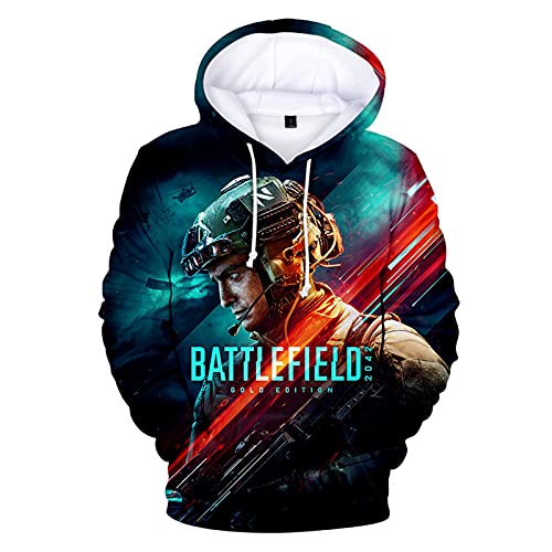 Battlefield 2042 Hoodie Herren Mit Tasche, Hoodies Pullover Unisex Langarm Sweatshirt 3D Style, Cosplay Kleidung Spiel Hoodies von Swdan