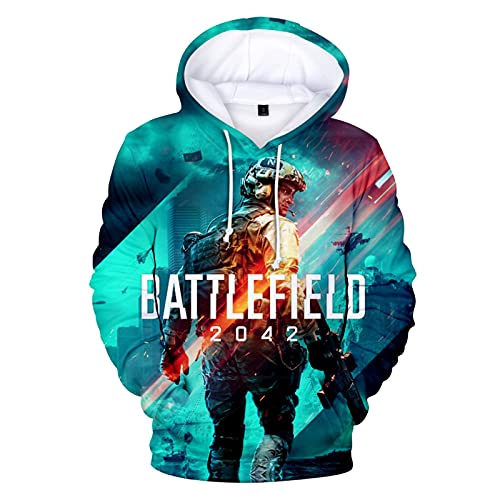 Battlefield 2042 Hoodie Herren Mit Tasche, Hoodies Pullover Unisex Langarm Sweatshirt 3D Style, Cosplay Kleidung Spiel Hoodies von Swdan