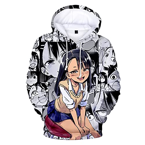 Nagatoro Hoodie Damen,Dont Toy with Me Miss Nagatoro Manga Pullover Unisex Hoodies Damen Langarm Sweatshirt,Anime Cosplay Hoodie 3D von Kinsea