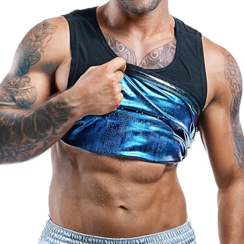 Sweat Spark Herren Sweat Vest - Boost Gewichtsverlust mit erhöhtem Schwitzen & Kompressionstechnologie Saunaweste für Männer (XS-7XL), Schwarz, Medium von Sweat Spark