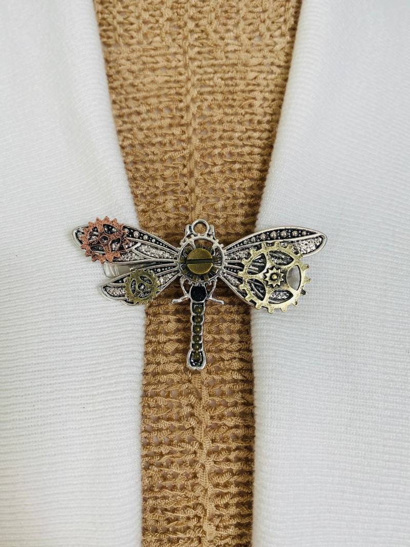 Pullover Clips Steampunk Libelle Clip Schal Cardigan Spange Brosche Cosplay Cloak Fastener Geschenke Für Sie von SweaterClipsGalore
