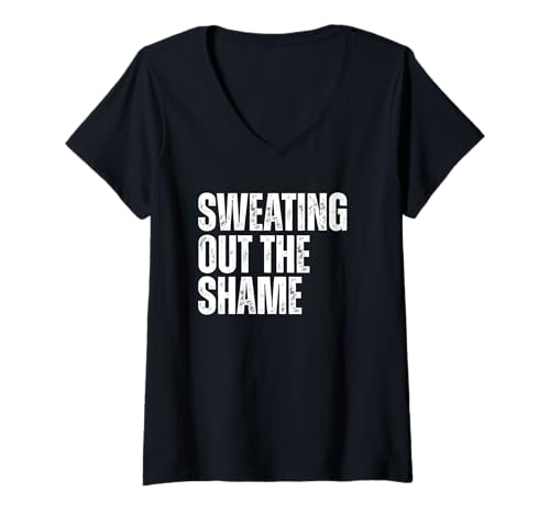 Damen Sweating Out The Shame Damen Workout Bekleidung Gym Somatic T-Shirt mit V-Ausschnitt Damen Sweating Out The Shame Damen Workout Bekleidung Gym Somatic T-Shirt mit V-Ausschnitt von Sweating Out the Shame Women’s Workout Apparel
