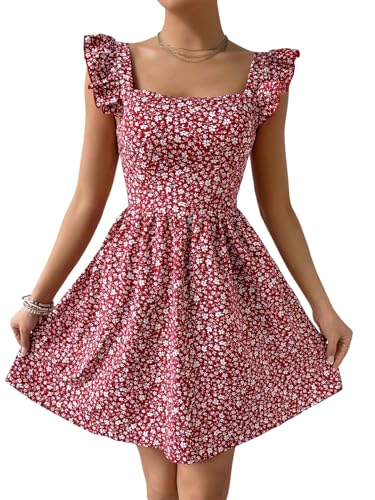 SweatyRocks Boho Kleid Damen Hochzeitskleid Blumenkleid Sommer Strandkleid A Linie Minikleid Sommerkleid Hochzeitsgast Rückenfreie Kleider Sommer Outfits Rot S SweatyRocks Boho Kleid Damen Hochzeitskleid Blumenkleid Sommer Strandkleid A Linie Minikleid Sommerkleid Hochzeitsgast Rückenfreie Kleider Sommer Outfits Rot S von SweatyRocks