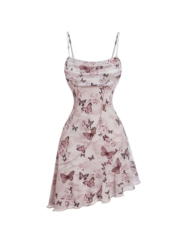 SweatyRocks Damen Ärmelloses Kleid Kurz Batikkleid mit Asymmetrischer Saum Sommerkleid Mesh Freizeitkleid mit Wellensaum Hell-Pink L SweatyRocks Damen Ärmelloses Kleid Kurz Batikkleid mit Asymmetrischer Saum Sommerkleid Mesh Freizeitkleid mit Wellensaum Hell-Pink L von SweatyRocks