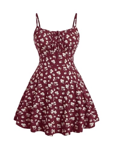 SweatyRocks Damen Curvy Kleid Blümchenmuster Große Größen Sommerkleid Spaghettiträger Damenkleider Ärmelloses Freizeitkleid Ausgestellt Trägerkleid Boho-Kleid Bordeaux 0XL SweatyRocks Damen Curvy Kleid Blümchenmuster Große Größen Sommerkleid Spaghettiträger Damenkleider Ärmelloses Freizeitkleid Ausgestellt Trägerkleid Boho-Kleid Bordeaux 0XL von SweatyRocks