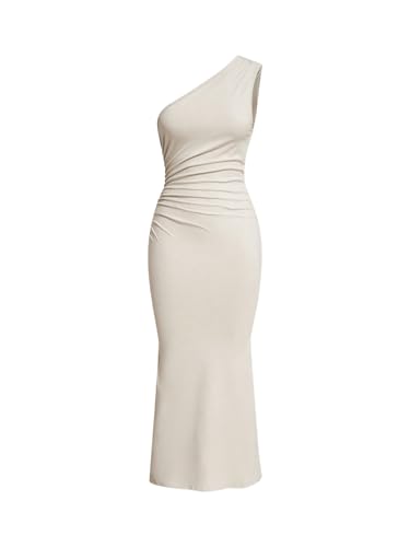 SweatyRocks Damen Kleid Elegant Maxikleid Lang Bleistiftkleider Bodycon Fishtail Kleid Gerafftes Kleid mit Asymmetrischem Ausschnitt Aprikosenfarben L SweatyRocks Damen Kleid Elegant Maxikleid Lang Bleistiftkleider Bodycon Fishtail Kleid Gerafftes Kleid mit Asymmetrischem Ausschnitt Aprikosenfarben L von SweatyRocks