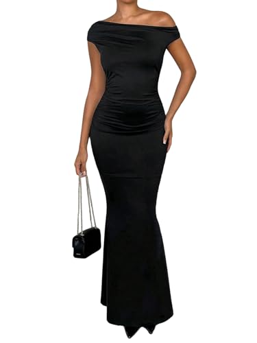 SweatyRocks Damen Kleid Elegant Schulterfreies Kleider Langes Bleistiftkleid Bodycon Figurbetont Freizeitkleid Partykleider Clubkleid Schwarz XS SweatyRocks Damen Kleid Elegant Schulterfreies Kleider Langes Bleistiftkleid Bodycon Figurbetont Freizeitkleid Partykleider Clubkleid Schwarz XS von SweatyRocks