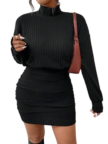 SweatyRocks Damen Strickkleid Gestrickt Langarmkleid mit Rollkragen Langarm Strickpullover Kleid Winterkleid Casual Pullikleid Pulloverkleid Schwarz 3XL SweatyRocks Damen Strickkleid Gestrickt Langarmkleid mit Rollkragen Langarm Strickpullover Kleid Winterkleid Casual Pullikleid Pulloverkleid Schwarz 3XL von SweatyRocks