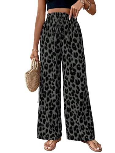 SweatyRocks Damen Weite Leo Hose Lange Hose Herbst Hose Mit Weitem Bein Freizeithose Mit Gummizug Gerade Hose Lange Lockere Hose Grau M SweatyRocks Damen Weite Leo Hose Lange Hose Herbst Hose Mit Weitem Bein Freizeithose Mit Gummizug Gerade Hose Lange Lockere Hose Grau M von SweatyRocks