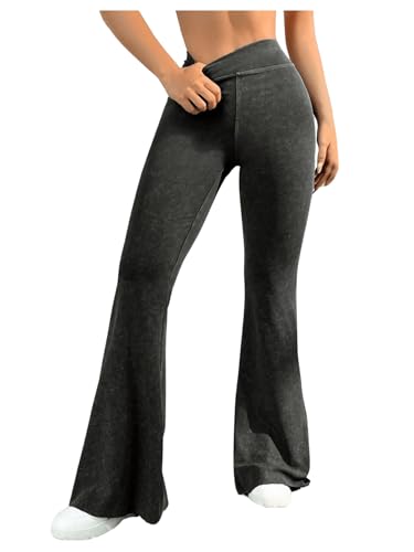 SweatyRocks Damen Yogahose Lang Mit Taschen Schlaghose Stretch Hose Mit Hoher Taille Workout Hose Mit Breitem Bund Freizeithosen Schwarz L SweatyRocks Damen Yogahose Lang Mit Taschen Schlaghose Stretch Hose Mit Hoher Taille Workout Hose Mit Breitem Bund Freizeithosen Schwarz L von SweatyRocks