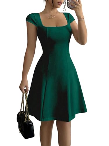 SweatyRocks Hochzeitsgast Kleid Damen Kurz Minikleid Sommer Elegant Kleid Mit Eckigem Ausschnitt Sommerkleid A Linie Partykleid Freizeitkleid Grün M SweatyRocks Hochzeitsgast Kleid Damen Kurz Minikleid Sommer Elegant Kleid Mit Eckigem Ausschnitt Sommerkleid A Linie Partykleid Freizeitkleid Grün M von SweatyRocks