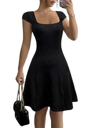 SweatyRocks Hochzeitsgast Kleid Damen Kurz Minikleid Sommer Elegant Kleid Mit Eckigem Ausschnitt Sommerkleid A Linie Partykleid Freizeitkleid Schwarz XS SweatyRocks Hochzeitsgast Kleid Damen Kurz Minikleid Sommer Elegant Kleid Mit Eckigem Ausschnitt Sommerkleid A Linie Partykleid Freizeitkleid Schwarz XS von SweatyRocks