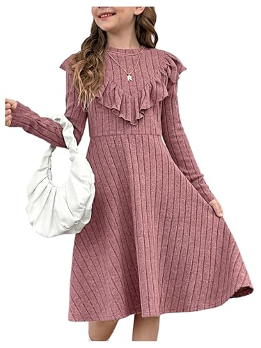 SweatyRocks Kleid Mädchen 8-12 Jahre Strickkleid Langarm Freizeitkleid Winterkleid Midikleid A Linie Teenager Mädchen Herbstkleid Mit Rüschensaum Grau-Rosa 12 Jahre SweatyRocks Kleid Mädchen 8-12 Jahre Strickkleid Langarm Freizeitkleid Winterkleid Midikleid A Linie Teenager Mädchen Herbstkleid Mit Rüschensaum Grau-Rosa 12 Jahre von SweatyRocks