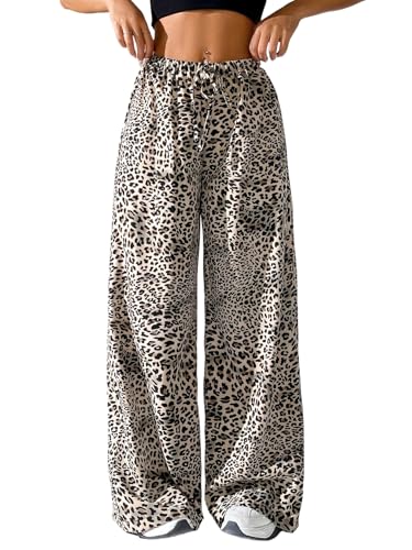SweatyRocks Leo Hose Damen Weit Freizeithose Damenhose Mit Gummizug Lockere Hosen Sommerhosen Leicht Und Luftig Wide Leg Hose Leoparden M SweatyRocks Leo Hose Damen Weit Freizeithose Damenhose Mit Gummizug Lockere Hosen Sommerhosen Leicht Und Luftig Wide Leg Hose Leoparden M von SweatyRocks